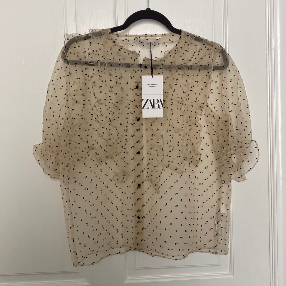 Zara Ruffle Polka Dot blouse